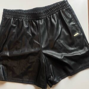 Fabletics Black Faux Leather Shorts